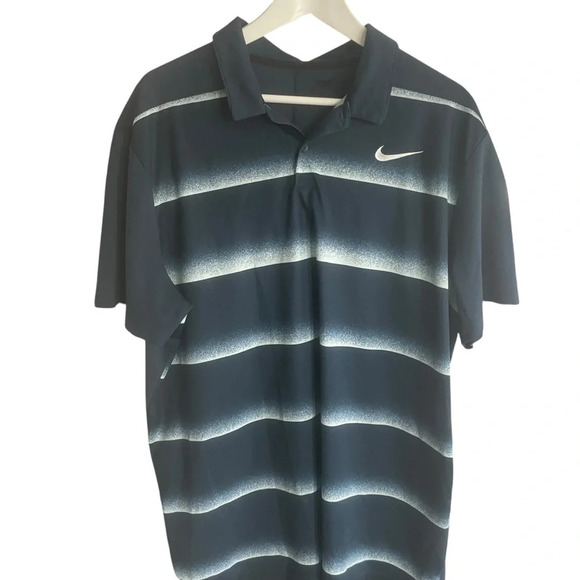 Nike Golf Dri-Fit Polo Shirt Mens Size XL Green Stripes - Picture 1 of 5
